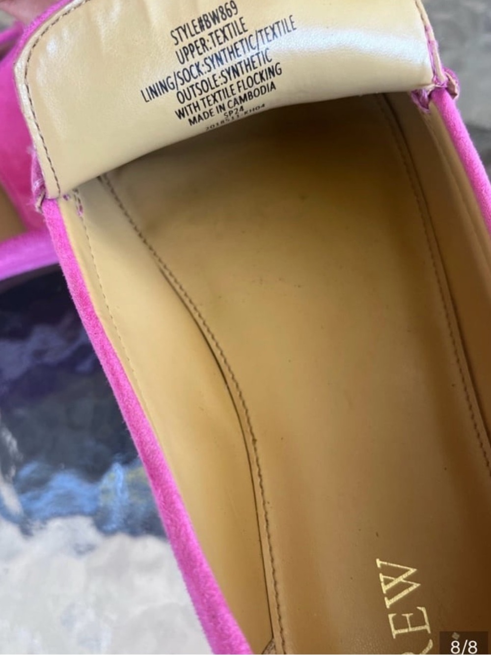 J.Crew Hot Pink Suede Loafers Size 9 - Picture 6 of 8